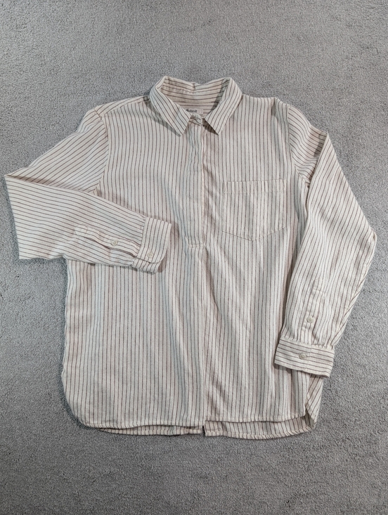 Madewell Tops - Madewell Flannel Classic Ex-Boyfriend Button Back Stripe‎ Shirt Women’s Large